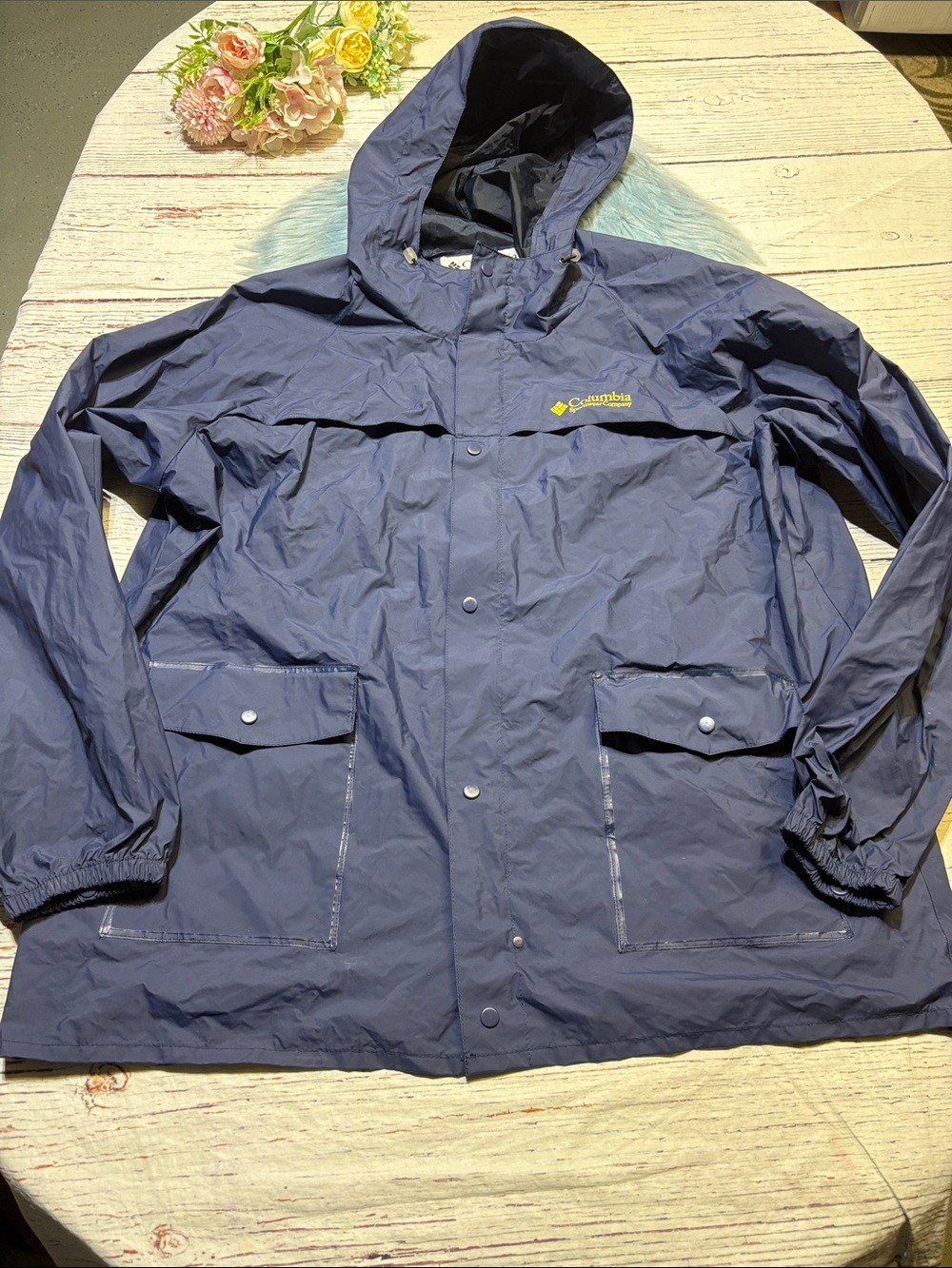 Columbia Navy Raincoat Jacket sz XXL